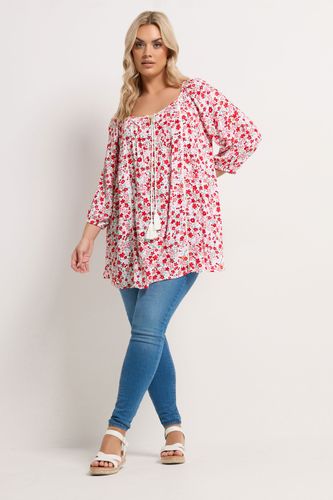 Blouse Rouge À Petites Fleurs Size 66-68 - Yours - Modalova