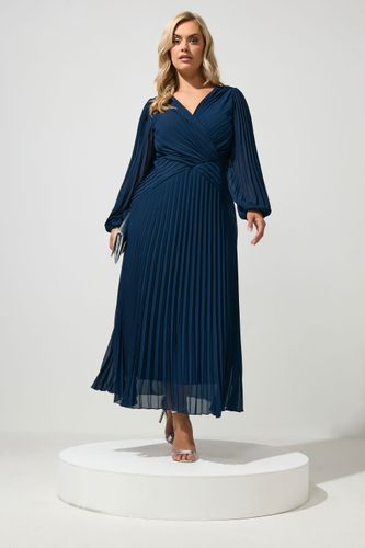 Robe Plissée Bleu Marine Size 46 - Yours London - Modalova