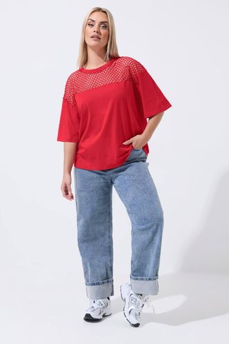 Tshirt Rouge En Résille Size 38 - Limited Collection - Modalova