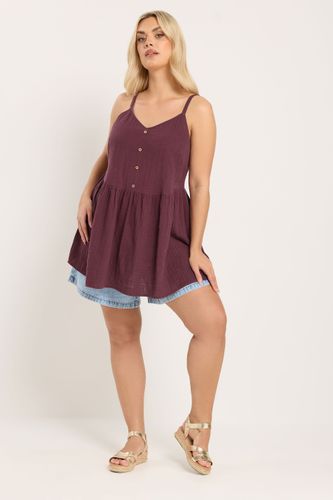Top Sans Manches Violet En Gaze Size 48 - Yours - Modalova