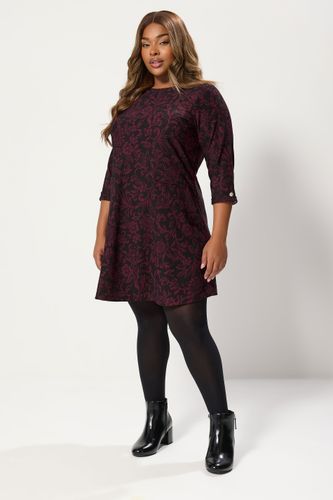 Robe Côtelée Noire À Fleurs Size 44 - Yours - Modalova