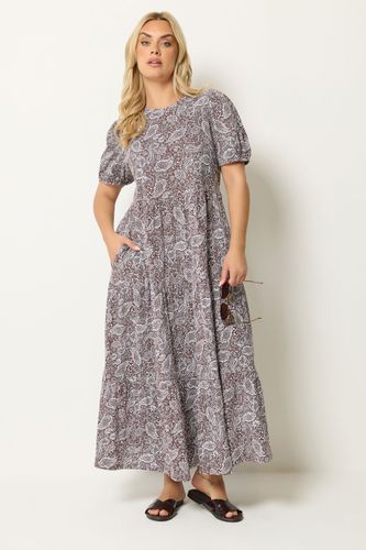 Robe Longue Étagée Marron À Motif Cachemire Size 66-68 - Yours - Modalova