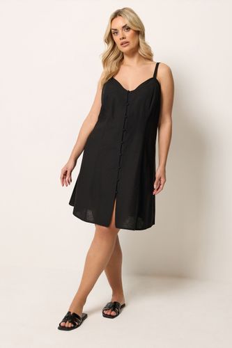 Robe Trapèze Noire En Lin Size 62-64 - Yours - Modalova