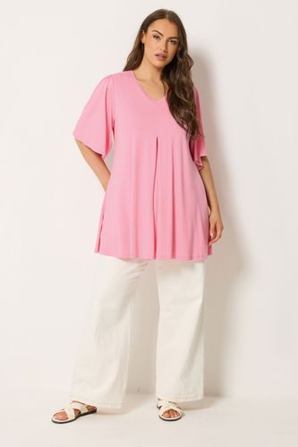 Top Trapèze Plissé Devant Rose Size 48 - Yours - Modalova