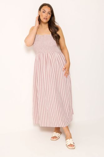 Robe D'été Froncée Rose En Vichy Size 46 - Yours - Modalova