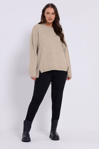 Pull Beige Marron À Épaules Tombantes Et Coutures Apparentes Size 42-44 - Yours - Modalova
