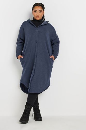 Veste Boutonnée Maxi Bleue À Capuche Size 50-52 - Yours - Modalova