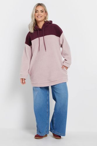 Pull À Capuche Rose & Bordeaux En Polaire Size 54-56 - Yours - Modalova