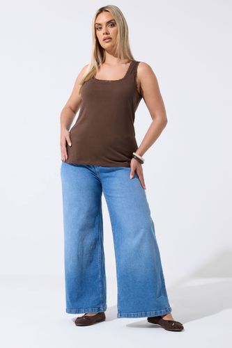 Débardeur Marron Bordé De Dentelle Size 42 - Limited Collection - Modalova