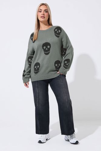 Pull En Maille Gris Motif Tête De Mort Size 46-48 - Limited Collection - Modalova