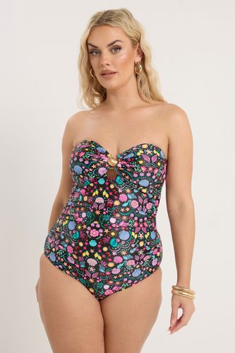 Maillot De Bain Bandeau Noir À Imprimé Coquillage Size 42 - Yours - Modalova