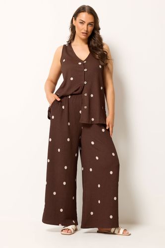 Pantalon Texturé À Pois Marron Chocolat Size Regular > 42 - Yours - Modalova