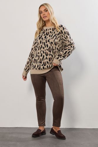 Legging En Similidaim Marron Chocolat Size 44 - Yours - Modalova
