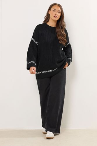 Pull Noir À Point De Couverture Size 50-52 - Yours - Modalova