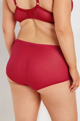 Culotte Rouge Satinée Empiècement Dentelle Size 54-56 - Yours - Modalova