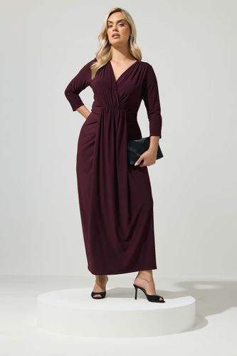 Robe Longue Violette À Effet Drapé Size 44 - Yours London - Modalova