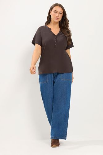 Plus Size Chocolate Henley Shirt Size 40 - Yours - Modalova