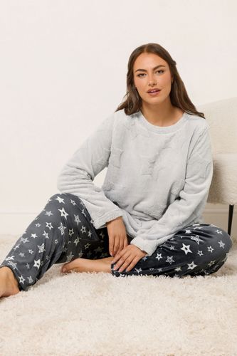 Embossed Star Borg Lounge Set Size 42-44 - Yours - Modalova