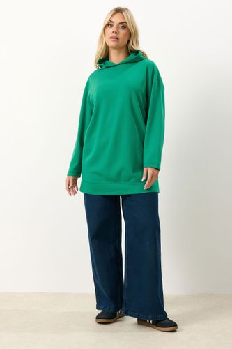 Sweat À Capuche Vert À Coutures Détaillées Grande Taille Size 50-52 - Yours - Modalova