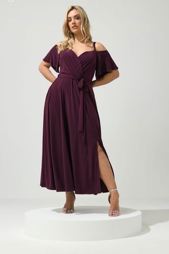 Robe Longue Violette À Épaules Dénudées Size 50 - Yours London - Modalova