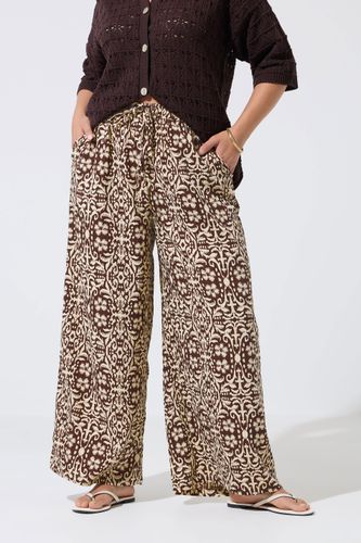 Limited Collection Pantalon Large Marron À Motif Abstraitsize 48 - Yours - Modalova