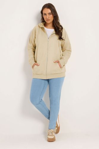 Sweat À Capuche Raglan Zippé Marron Naturel Size 58-60 - Yours - Modalova