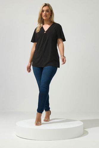 Top Trapèze Noir À Boucle Size 54-56 - Yours London - Modalova