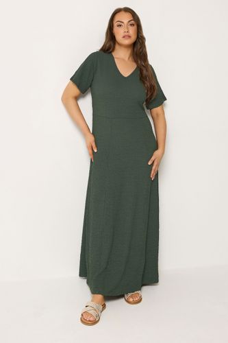Robe Longue Texturée Kaki Size 46 - Yours - Modalova