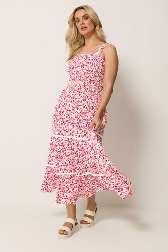 Robe Smockée Rose À Fleurs Avec Patte Size 42 - Yours - Modalova