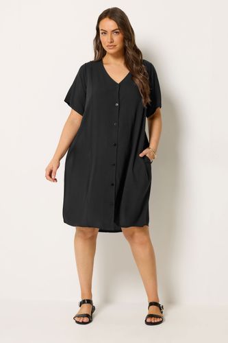 Robe Tunique Noire Boutonnée Size 42 - Yours - Modalova