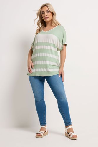 Tshirt À Rayures Vert Sauge Size 44 - Yours - Modalova