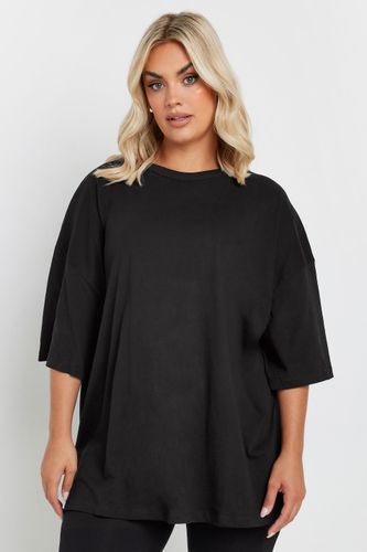 Tshirt Noir Oversize Manches Longues Amples Size 48 - Yours - Modalova