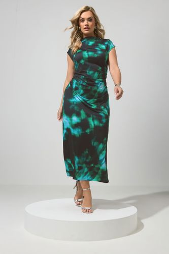 Robe Drapée À Imprimé Abstrait Bleu Sarcelle Size 46 - Yours London - Modalova