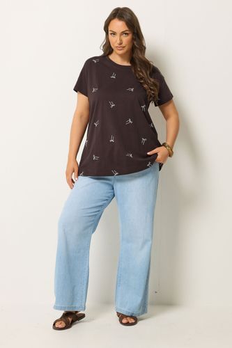 Tshirt Marron Chocolat Brodé De Nœuds Size 62-64 - Yours - Modalova