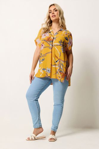 Blouse Plissée Jaune À Fleurs Size 44 - Yours - Modalova