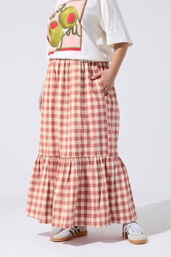 Jupe Longue En Vichy Rouge Size 44 - Limited Collection - Modalova