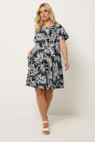 Robe Noire À Imprimé Jacquard Size 44 - Yours - Modalova