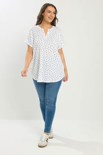 Top Texturé À Encolure Fendue Et Imprimé Pois Blanc Size 62-64 - Yours - Modalova