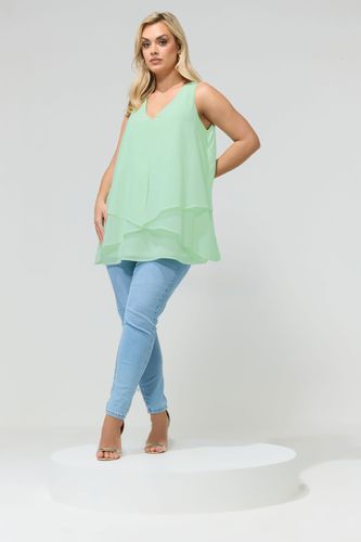 Blouse Vert Menthe À Superpositions Size 42 - Yours London - Modalova