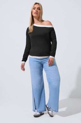Top Contrasté Noir À Épaules Dénudées Size 48 - Limited Collection - Modalova