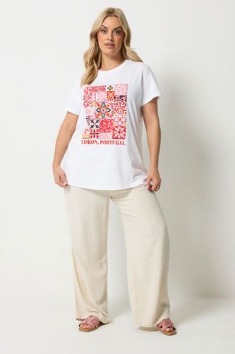 Tshirt Blanc À Imprimé Graphique « Lisbon Portugal » Size 46 - Yours - Modalova