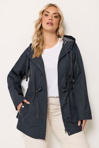 Veste À Capuche Doublée Bleu Marine À Rayures Size 44 - Yours - Modalova