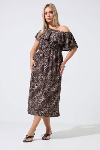 Robe Marron Léopard À Volants Size 40 - Limited Collection - Modalova