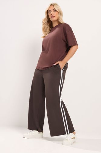Pantalon De Jogging Large Marron Chocolat À Bandes Latérales Size Regular > 46 - Yours - Modalova