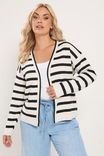 Cardigan Crème À Rayures Size 42-44 - Yours - Modalova