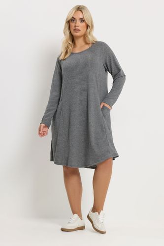 Robe Côtelée À Poches Gris Size 46 - Yours - Modalova