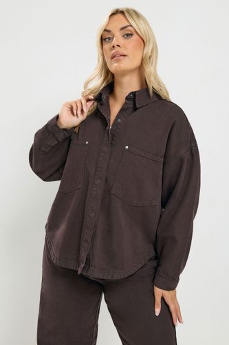 Chemise En Denim Marron Chocolat Size 52 - Yours - Modalova