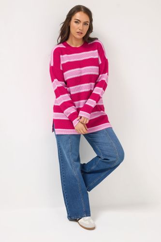 Pull Emmanchures Basses À Rayures Roses Size 46-48 - Yours - Modalova