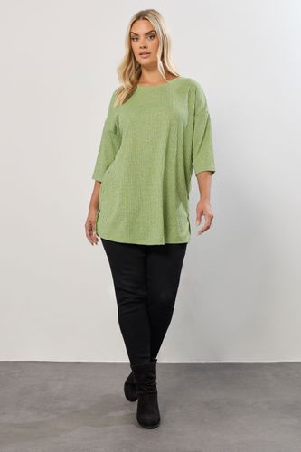 Haut Côtelé Vert Boutonné Sur Le Côté Size 46 - Yours - Modalova