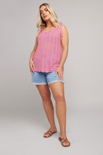 Débardeur En Maille Rose À Noeuds Size 50-52 - Yours - Modalova